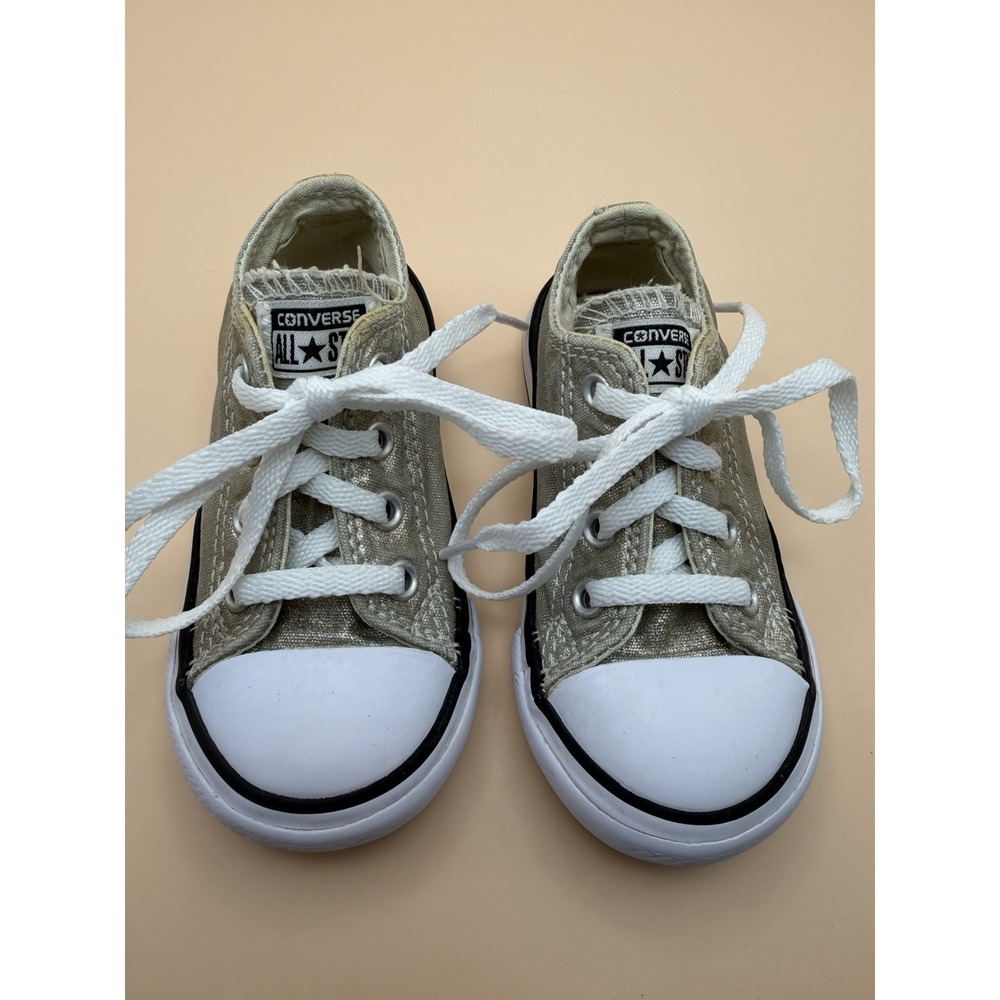 Converse Chuck Taylor All Star Toddler Girls Size 6C Metallic Gold Sparkle